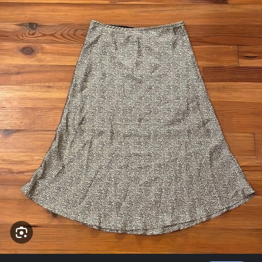 Satin midi slip skirt